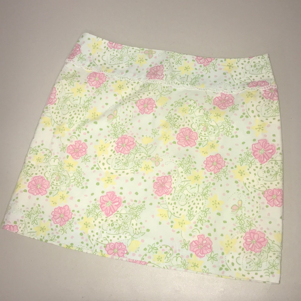 Lilly Pulitzer Cat and Flower Print Skirt